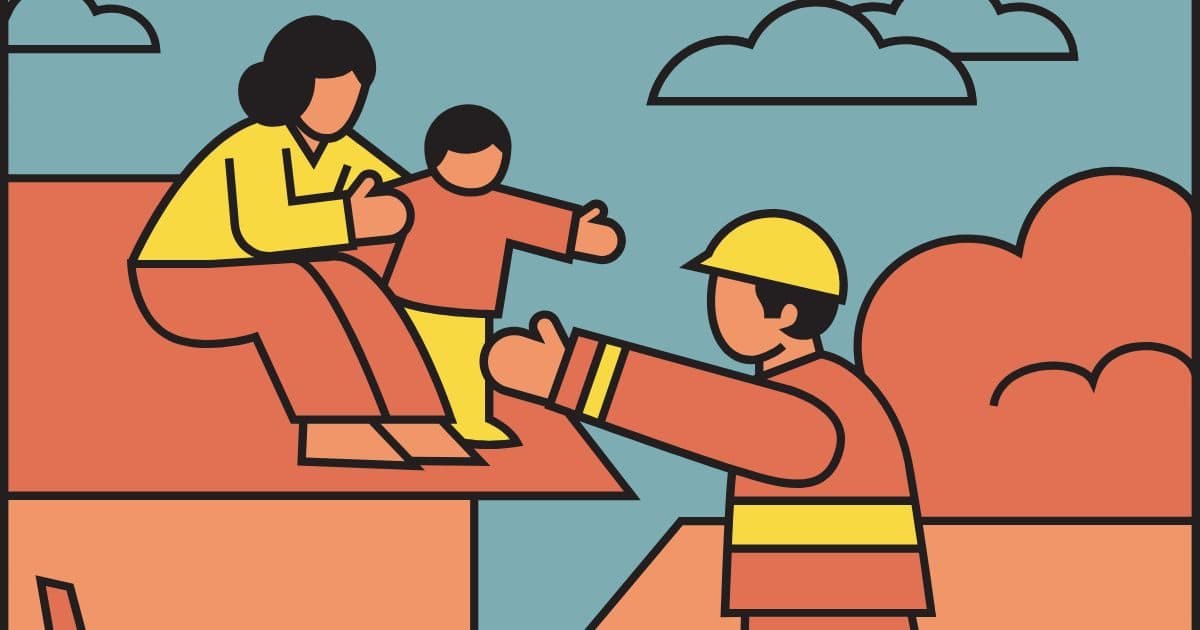 Auckland family preparing an emergency grab bag and evacuation plan ahead of a forecast flood event